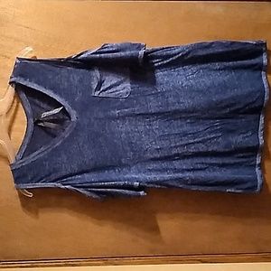 Seven7 Cold Shoulder Top Blue